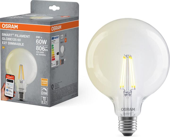 Immagine prodotto Osram SMART+ MATTER FILAMENT CLASSIC forme DIMMABLE 6W 827 FILAMENT DIM E27 (E27, 806 lm, 4x)