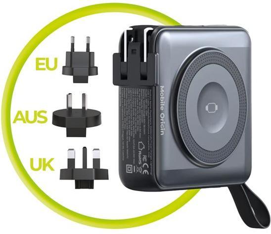 Image du produit Mobile Origin Powerbank & Travel Charger Lightning/USB-C Cable MagSafe AW/iPhone Compatible black Powerbank -... (10000 mAh)