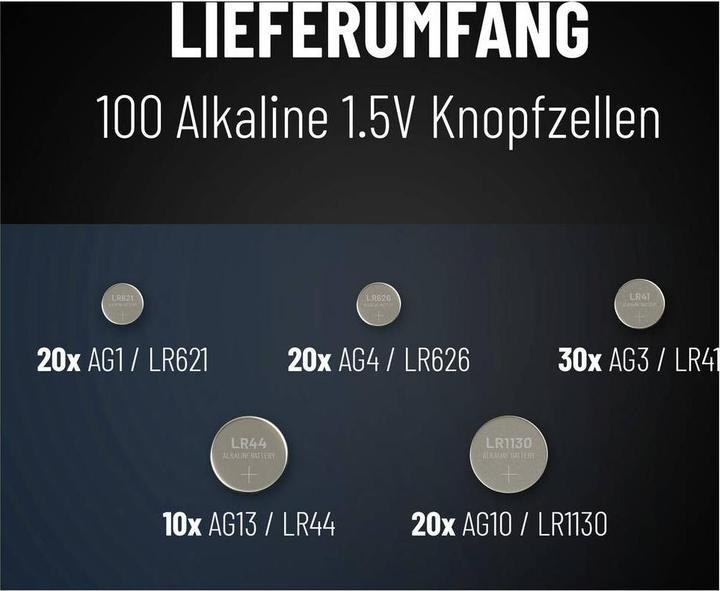 Image du produit Absina Kit de piles boutonnées (1 pcs, AG1, AG10, AG4, LR41, LR44)