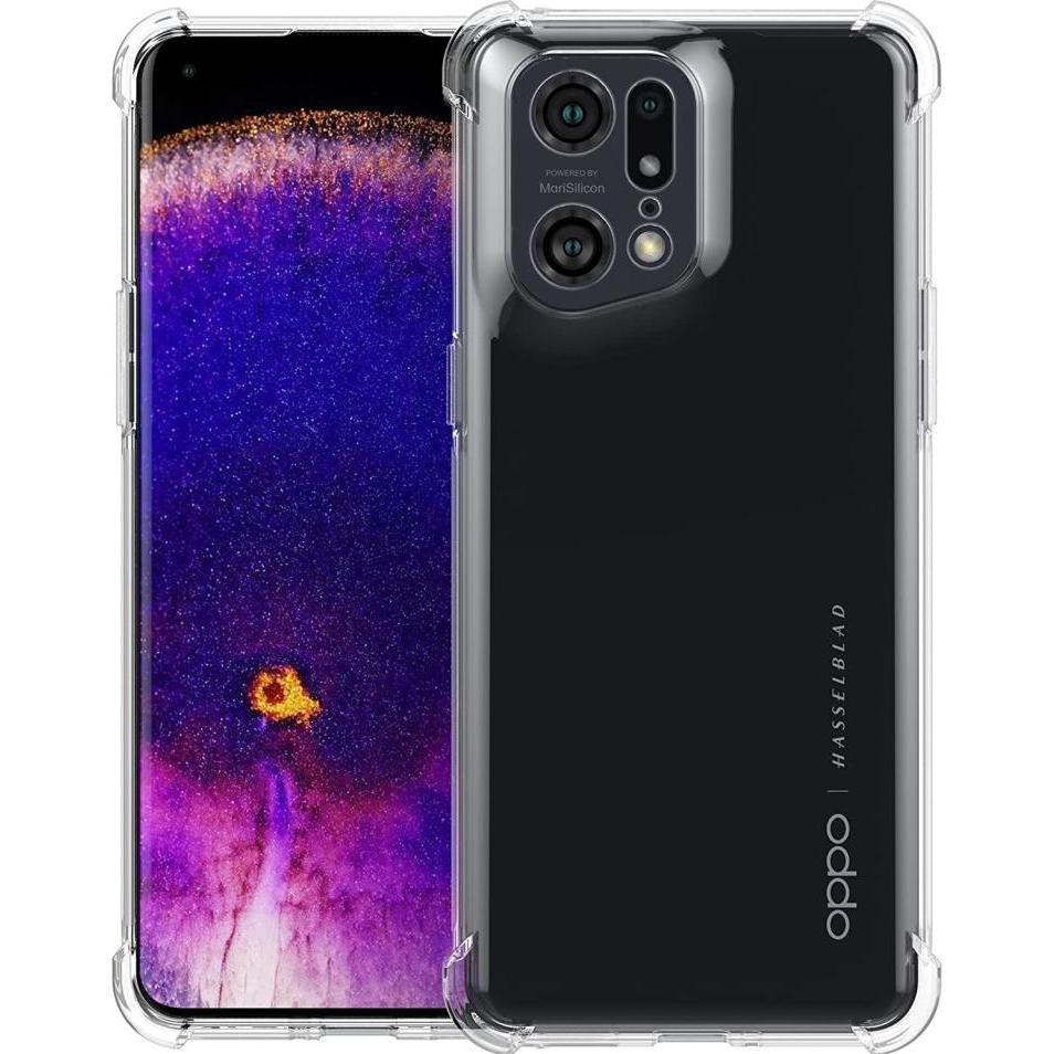 Screenguard Oppo Find X5 Hülle Crystal Soft Airbag Bumper (Oppo Find X5), Smartphone Hülle, Transparent