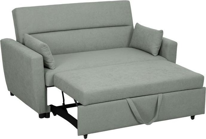 Immagine prodotto Swisshandel24 Schlafsofa, 2-Sitzer Sofa mit Schlaffunktion, Verstellbare Rückenlehne, Hellgrau (2 posti)