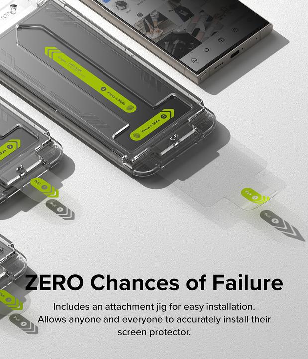 Produktbild Ringke Screen Protector for Galaxy S24 Ultra EASY SLIDE PRIVACY TEMPERED GLASS 2 pack, w installation Jig (2 Stk., Samsung Galaxy S24 Ultra)