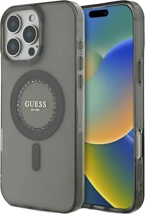 Produktbild Guess GUHMP16XPFTDTEK iPhone 16 Pro Max 6.9" czarny/black hardcase IML Rhinestones MagSafe (Apple iPhone 16 Pro Max)