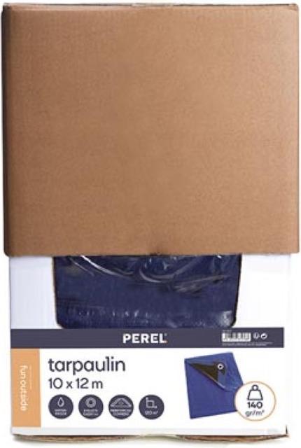 Actual product image Perel Tarpaulin - Blue/Black - Super Strong (10 x 12 m)