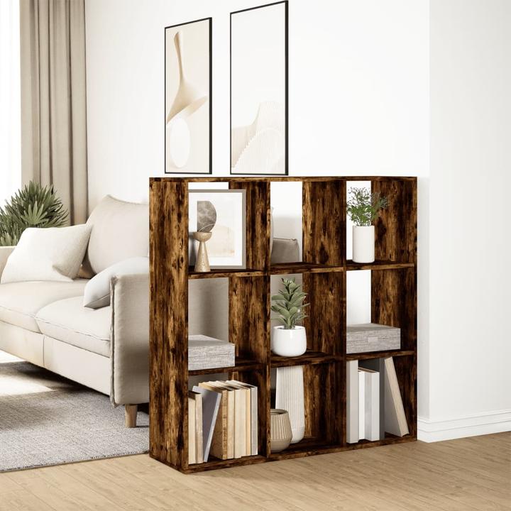 Produktbild VidaXL Raumteiler Bücherregal Standregal Büroregal Würfelregal Räuchereiche (102 x 29 x 103.5 cm)