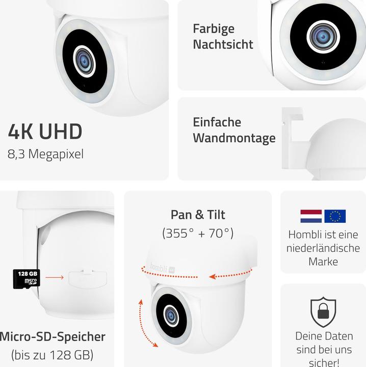 Produktbild Hombli Pan & Tilt Cam (3840 x 2160 Pixels)