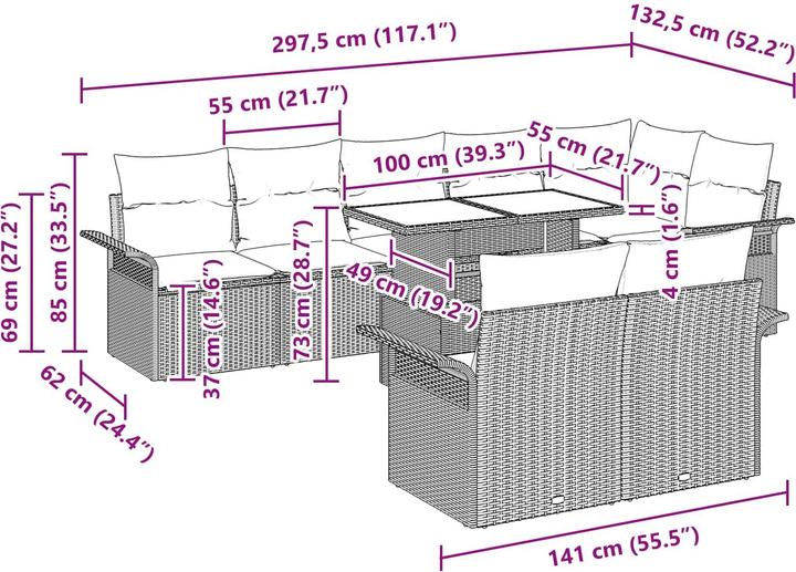 Produktbild vidaXL Gartensofa-set