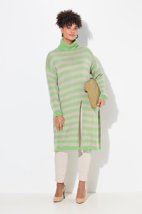 Produktbild Miamoda Long-Pullover, A-Linie, Ringel, Saumschlitz (58)