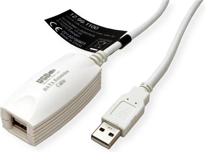 Productafbeelding Value USB 2.0 Uitbreiding wit 5m (5 m, USB 2.0)