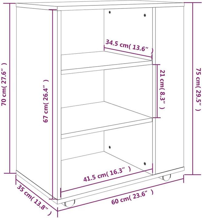 Actual product image vidaXL Hatty (60 x 35 x 75 cm)