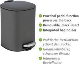 Actual product image Wenko Alassio waste bin 5.0 l grey (5 l)