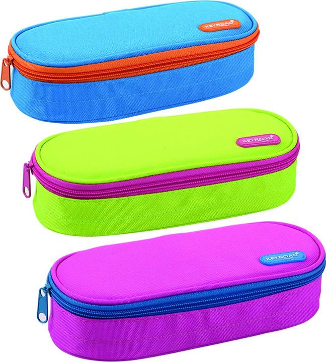 Actual product image Keyroad Oval pencil case, without accessories, 22x9x5.5 cm, mixed colours