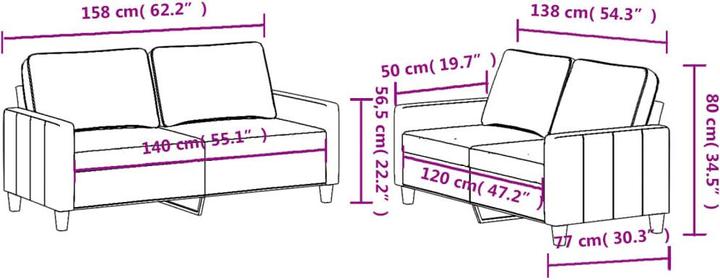 Produktbild vidaXL Sofagarnitur (2-Sitzer)