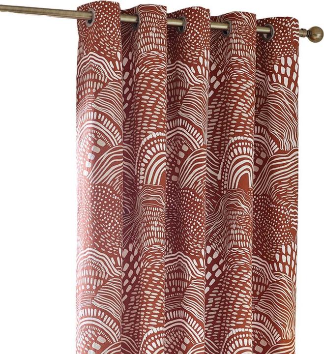 Actual product image Hoem Nola Abstract Eyelet Curtains (Pack of 2) (183 x 117 cm)