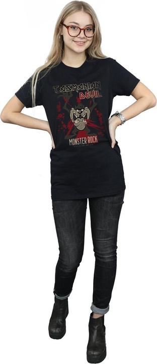 Actual product image Looney Tunes Womens/Ladies Tasmanian Devil Monster Rock Cotton Boyfriend T-Shirt (M)