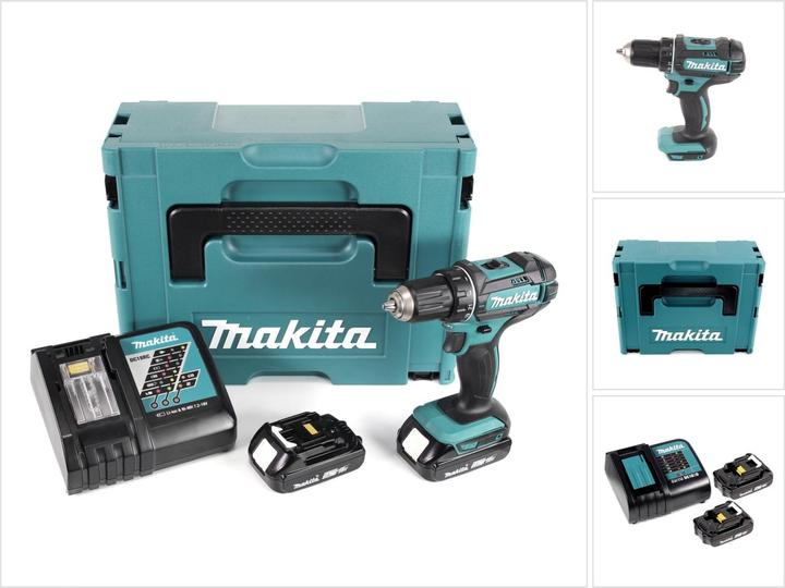 Produktbild Makita DDF 482 RAJ Akku Bohrschrauber 18 V 62 Nm + 2x Akku 2,0 Ah + Ladegerät + Makpac