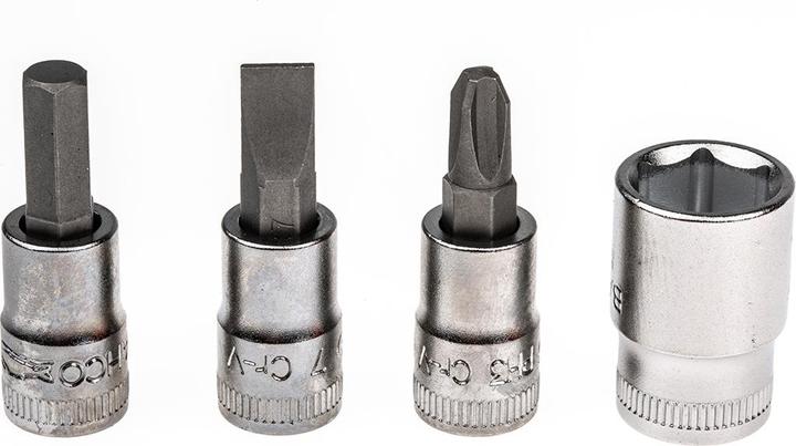 Produktbild Bahco 1/4"-Steckschlüssel-Satz, metrisch, Sechskant, inklusive Umschaltknarre und Schraubendreher-Einsät (12 mm, 11 mm, 13 mm, 10  mm)