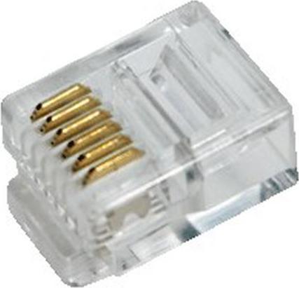 LogiLink RJ12 plug for ribbon cable, unshielded Modular plug 6P6C for ribbon cable, gold-plated contacts