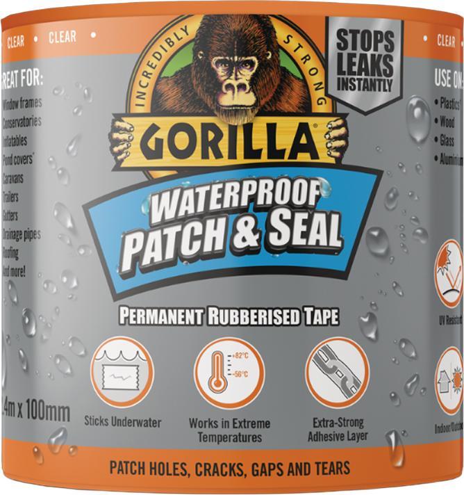 Gorilla Wasserdichtes Flick & Dichtband Klar 100mm x 2.4m