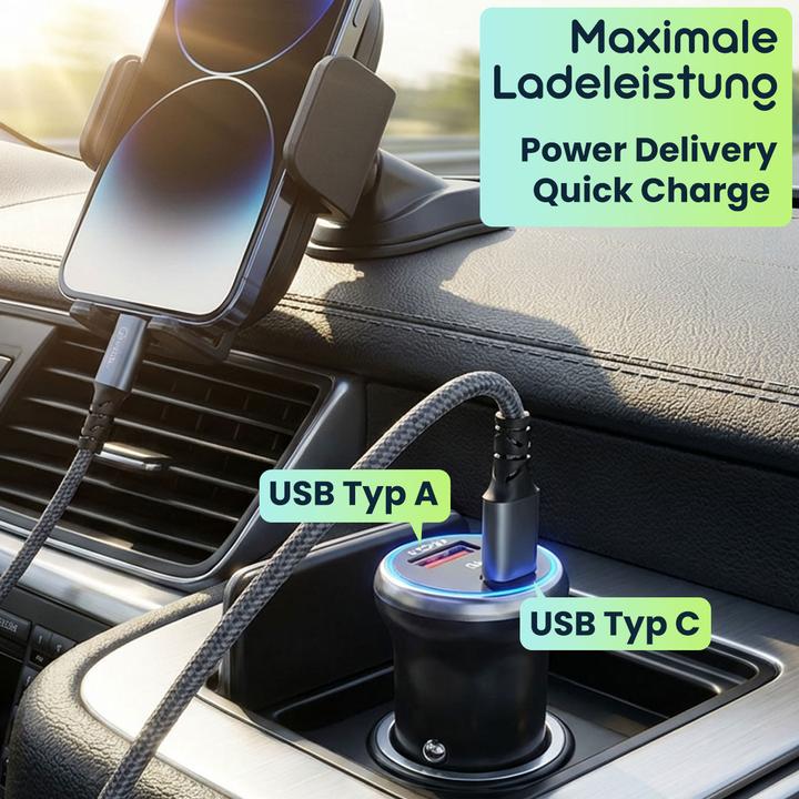 Produktbild Casativo Kfz-USB-Netzteil, (54 Watt) inkl. Ladekabel, USB-C PD & USB-A QC