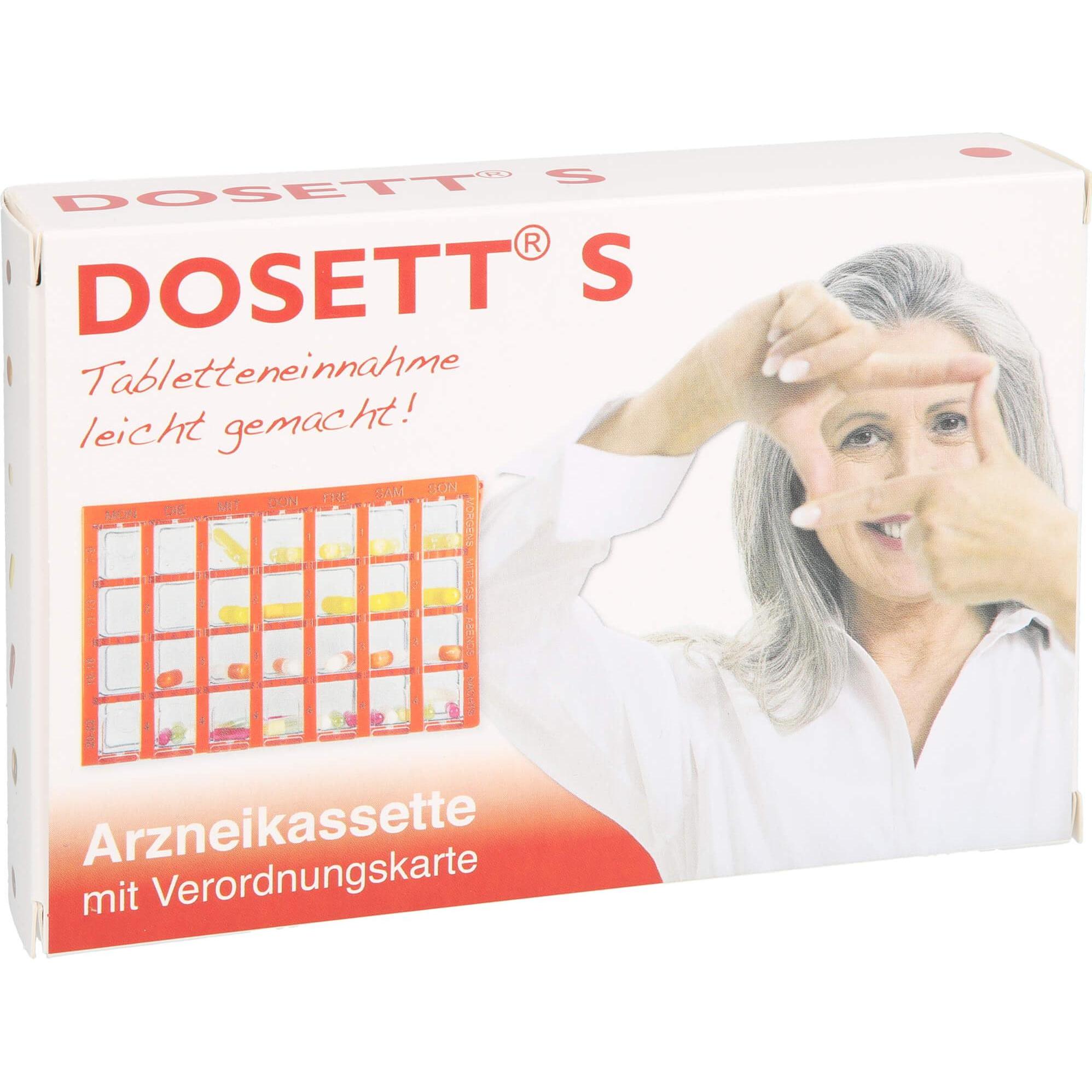 Thumbnail - Dosett, Medikamentenbox, S Arzneikassette mit Verordnungskarte rot, 1 St. Dosette