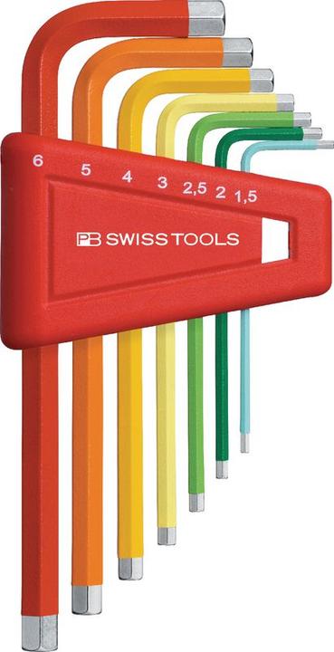Image du produit PB Swiss Tools Jeu de clés coudées mâles à 6 pans de couleur