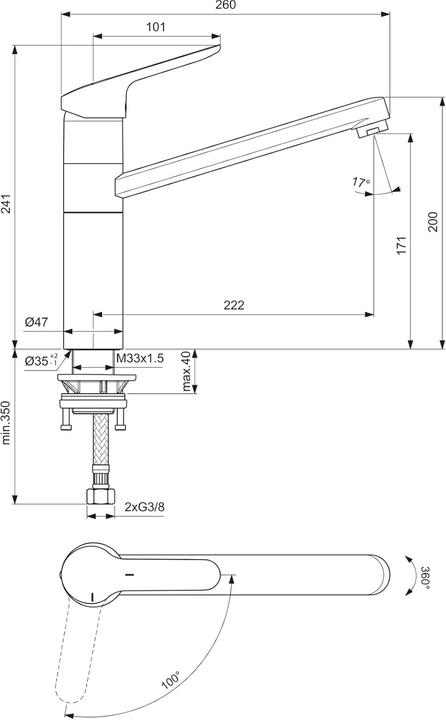 Actual product image Ideal Standard Kitchen faucet BC135AA