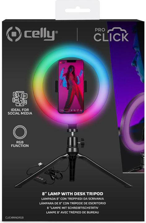 Image du produit Celly CLICKRINGRGBBK Panneau lumineux LED rond courant continu