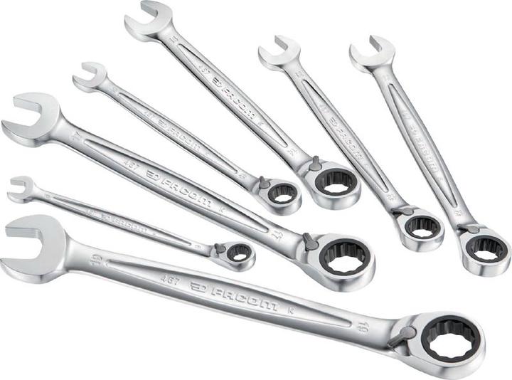 Facom Ringmaul-Ratschenschlüssel (8 mm, 10 mm, 12 mm, 13 mm, 14 mm, 17 mm, 19 mm)