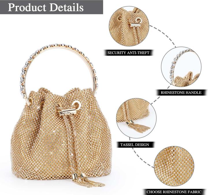 Produktbild Only-Bags.Store Clutch Abendtasche Glitzer Umhängetasche kleine Paillettenhandtasche Umhängetasche Kettentasche