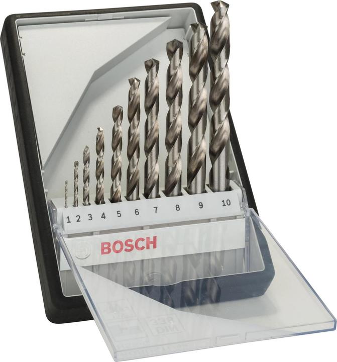 Bosch Professional Zubehör PRO Metal HSS-G Spiralbohrer-Set, 10-tlg. (1 mm, 10 mm, 2 mm, 3 mm, 4 mm, 5 mm, 6 mm, 7 mm, 8 mm, 9 mm)
