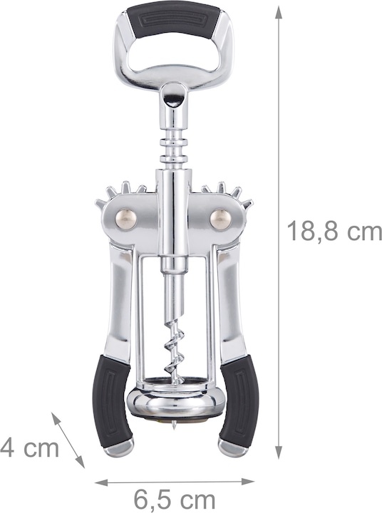 Actual product image Relaxdays Lever Corkscrew with Bottle Opener (Lever corkscrew)