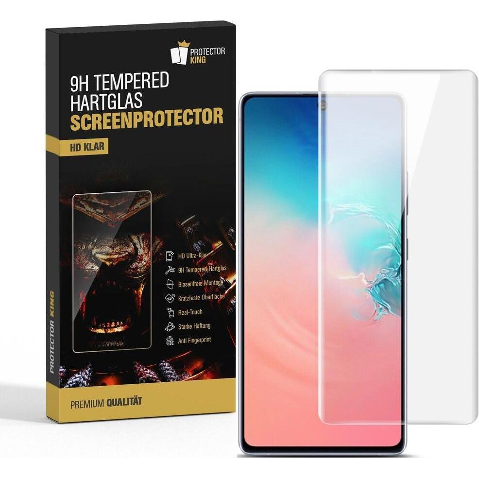 Protectorking 4x echtes Tempered 9H Panzerhartglas 3D KLAR (4 Stück, Samsung Galaxy Note 10 Lite), Smartphone Schutzfoli...