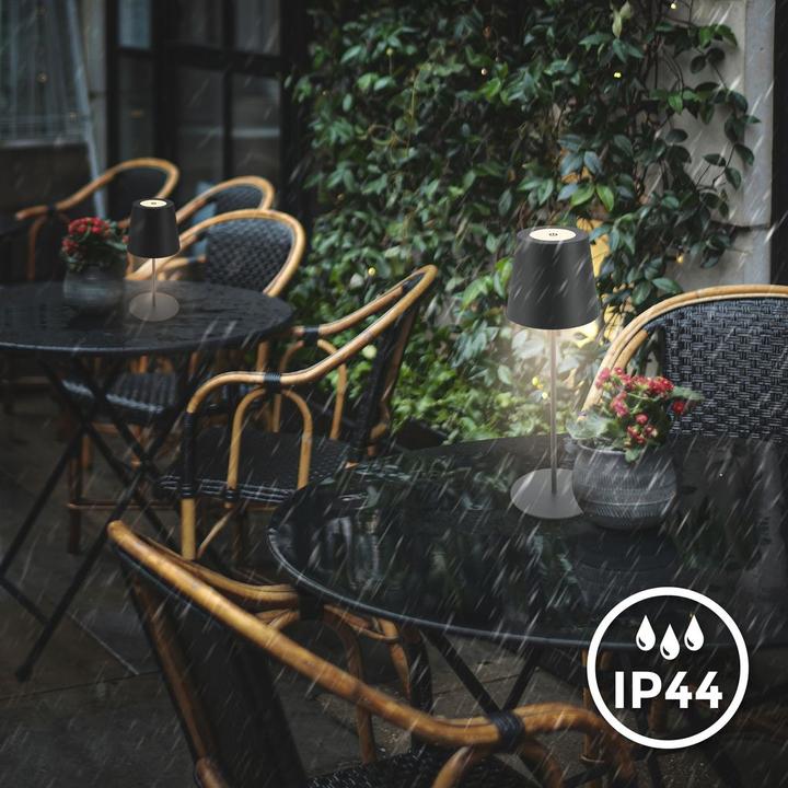 Produktbild B.K.Licht LED Akku Tischleuchte, IP44, 2,5W, anthrazit (200 lm)