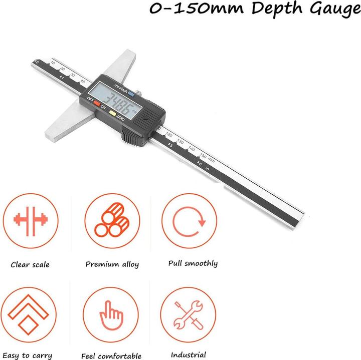 Immagine prodotto Jectse Misuratore di profondità digitale (15 cm)