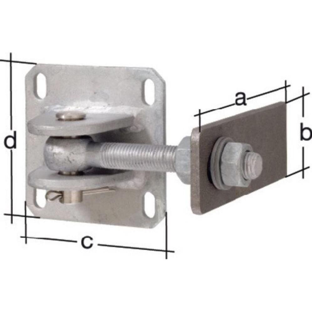 GAH, Türbeschlag + Scharnier, Torband 146x60x100x100mm Stahl roh