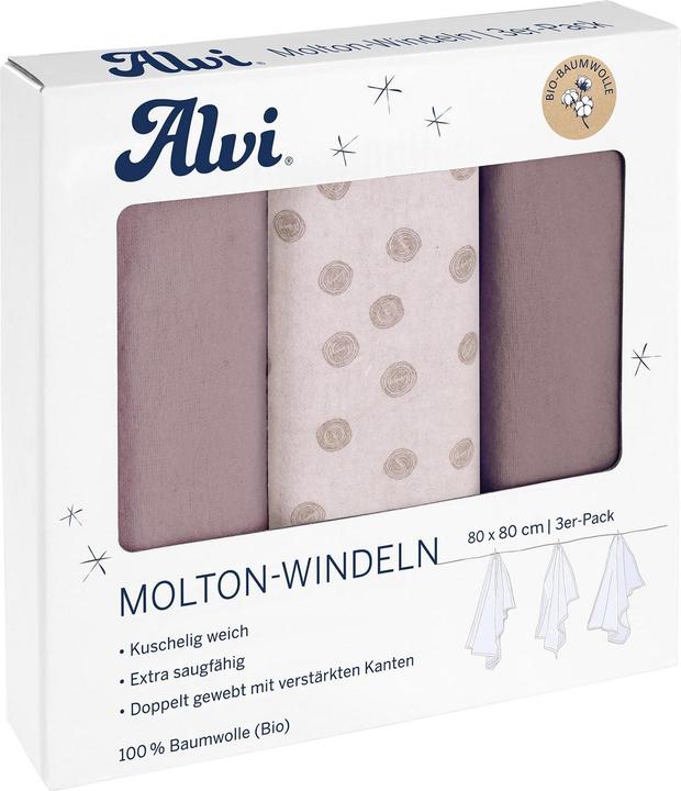 Alvi Moltonwindeln Curly Dots 80 x 80 cm (80 cm, 80 cm)