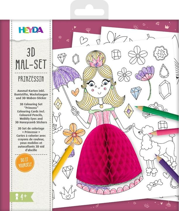 Heyda 3D Set de coloriage - Princesse