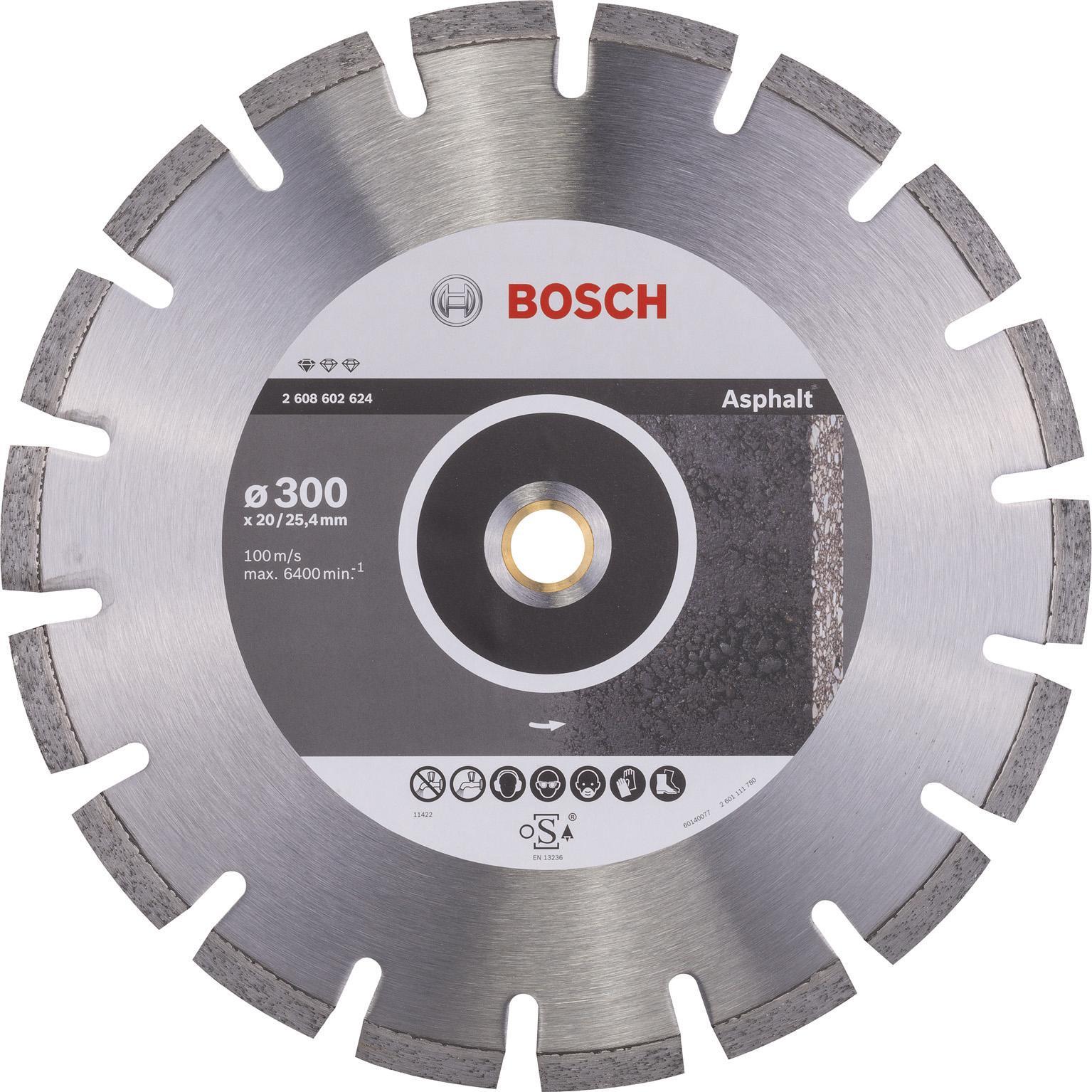Bosch Professional Zubehör, Sägeblatt, Diamanttrennscheibe Standard for Asphalt, 300 x 20,00/25,40 x 2,8 x 8 mm