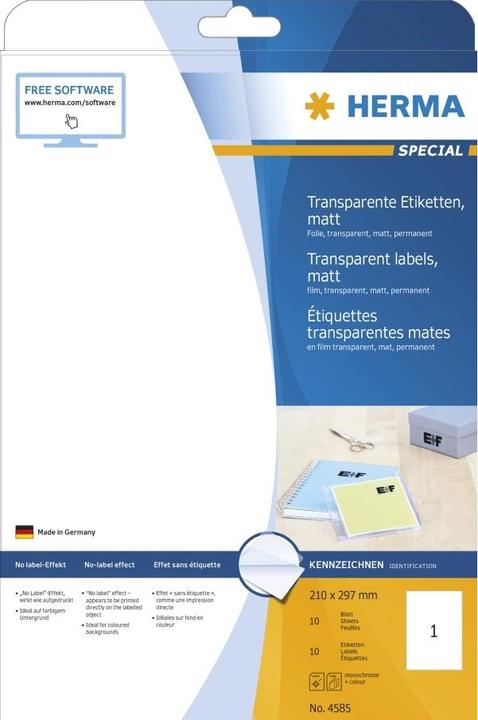 Actual product image HERMA Transparent labels A4