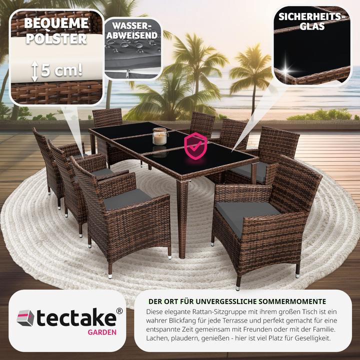 Produktbild tectake Rattan Sitzgruppe Monaco mit Schutzhülle