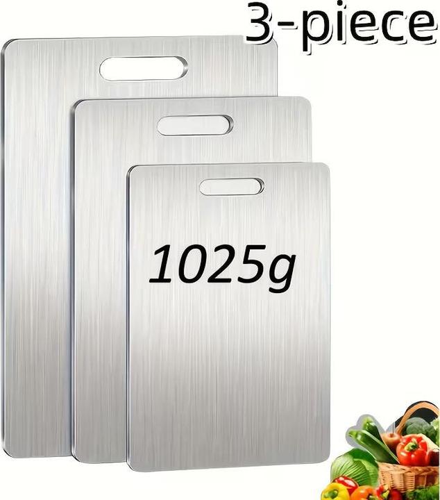 Fischer² 3 Teiliges Edelstahlschneidebretter