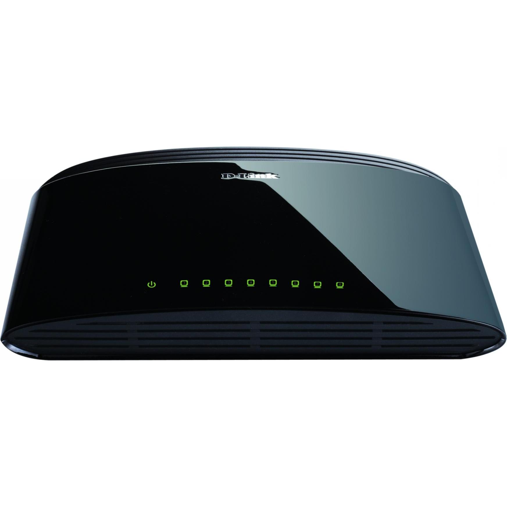 D-Link DES 1008D - Switch - unmanaged - 8 x 10/100 (8 Ports), Netzwerk Switch, Schwarz