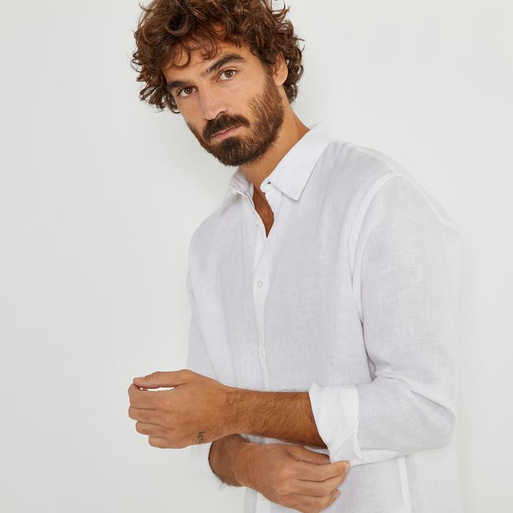 Produktbild La Redoute Collections Gerades Leinenhemd Signature mit langen Ärmeln (M)