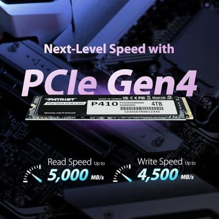 Actual product image Patriot SSD 2TB M.2 P410 PCIe 4.0 5000/4500 (2000 GB, M.2, M.2 2280)