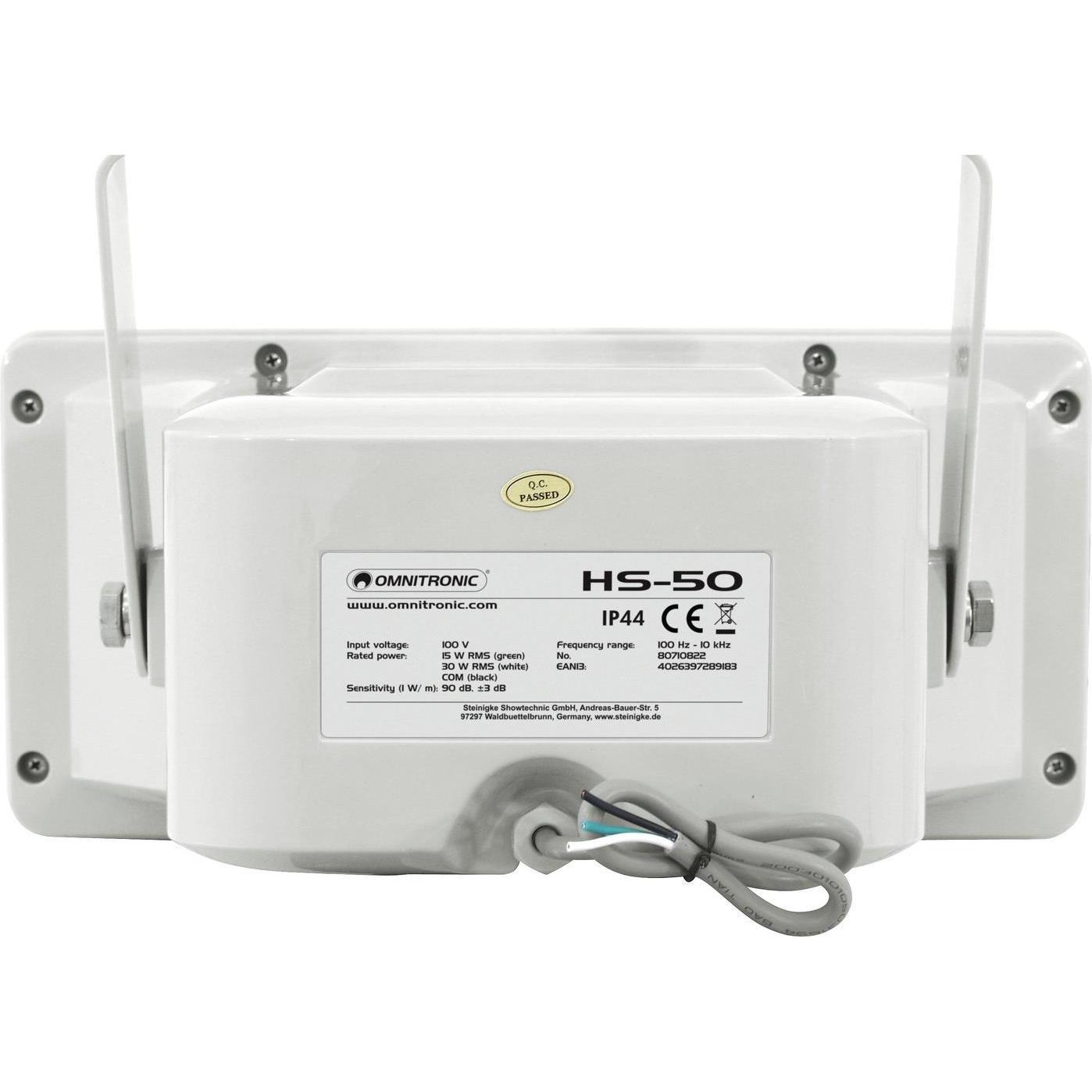 Thumbnail - Omnitronic Hs-50 (Aktiv, 1x 30 W), PA Lautsprecher, Weiss