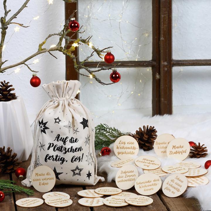 Immagine prodotto Papierdrachen Calendario dell'Avvento - Compiti natalizi su portachiavi in legno