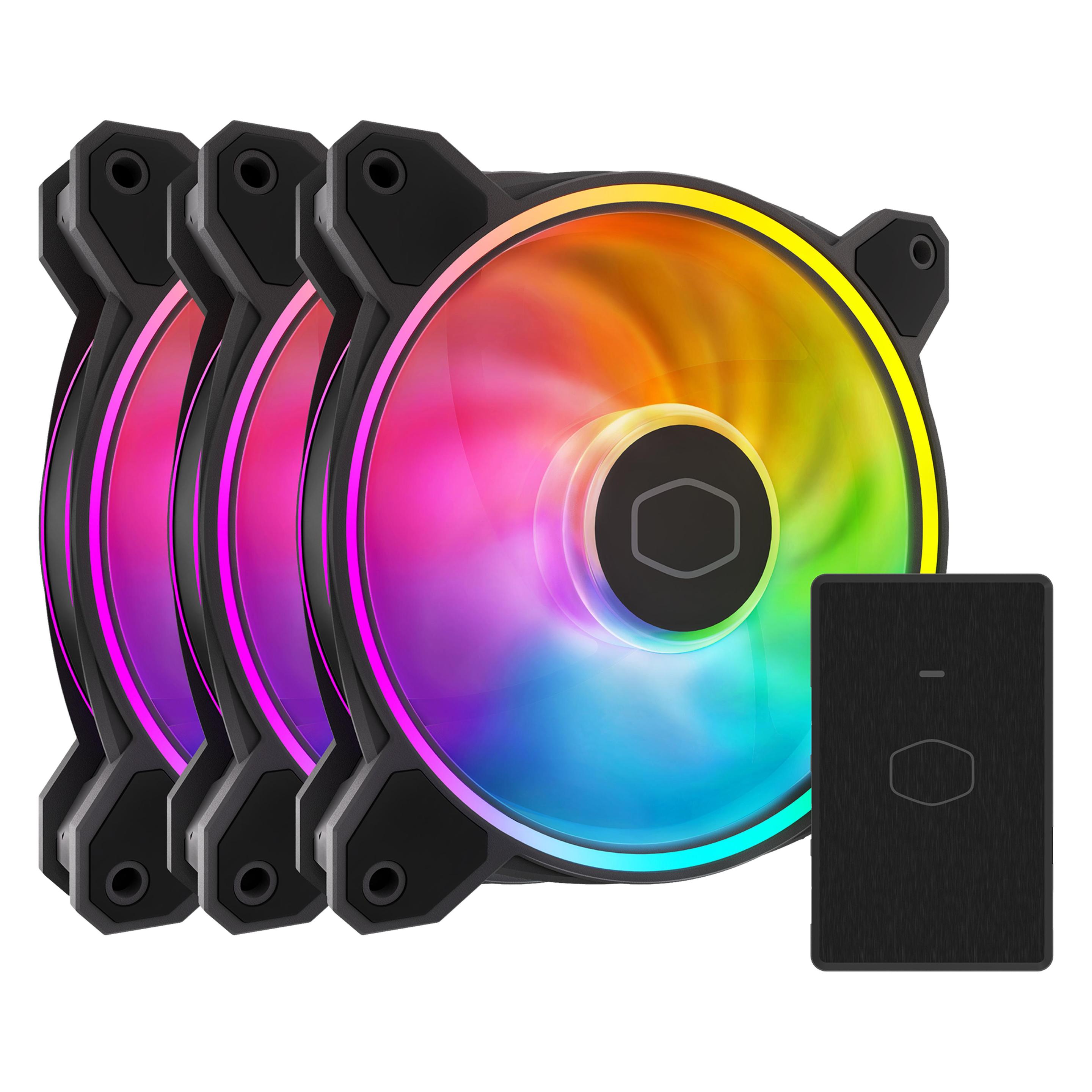 Cooler Master Cooelr Master Masterfan MF120 Halo 2 3In1 (120 Mm, 3X), Ventola Pc, Nero, Multicolore