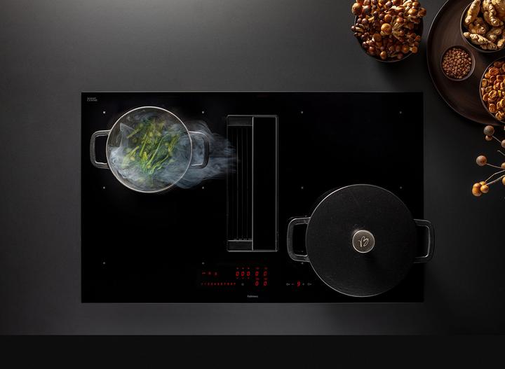 Produktbild Falmec Induktionskochfeld mit Dunstabzug Zero Easy 84 Schwarz (84.40 cm, Glaskeramik Kochfeld)
