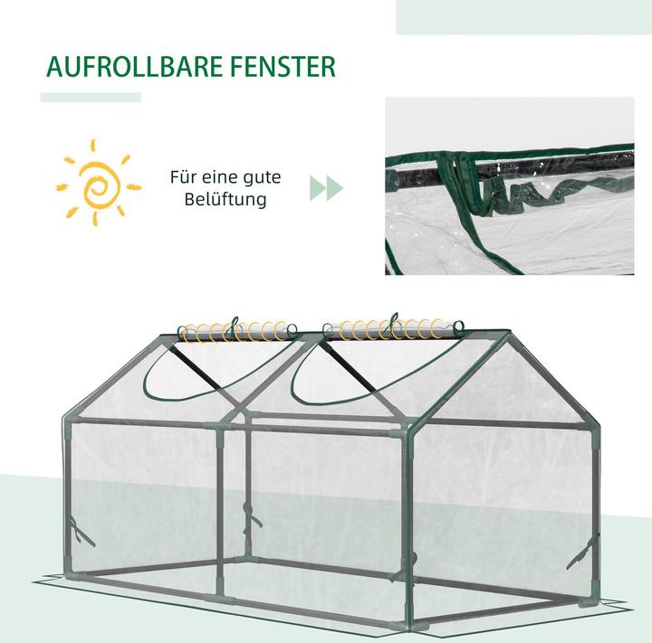 Produktbild Outsunny Gewächshaus mit 2 Halbrundfenster
